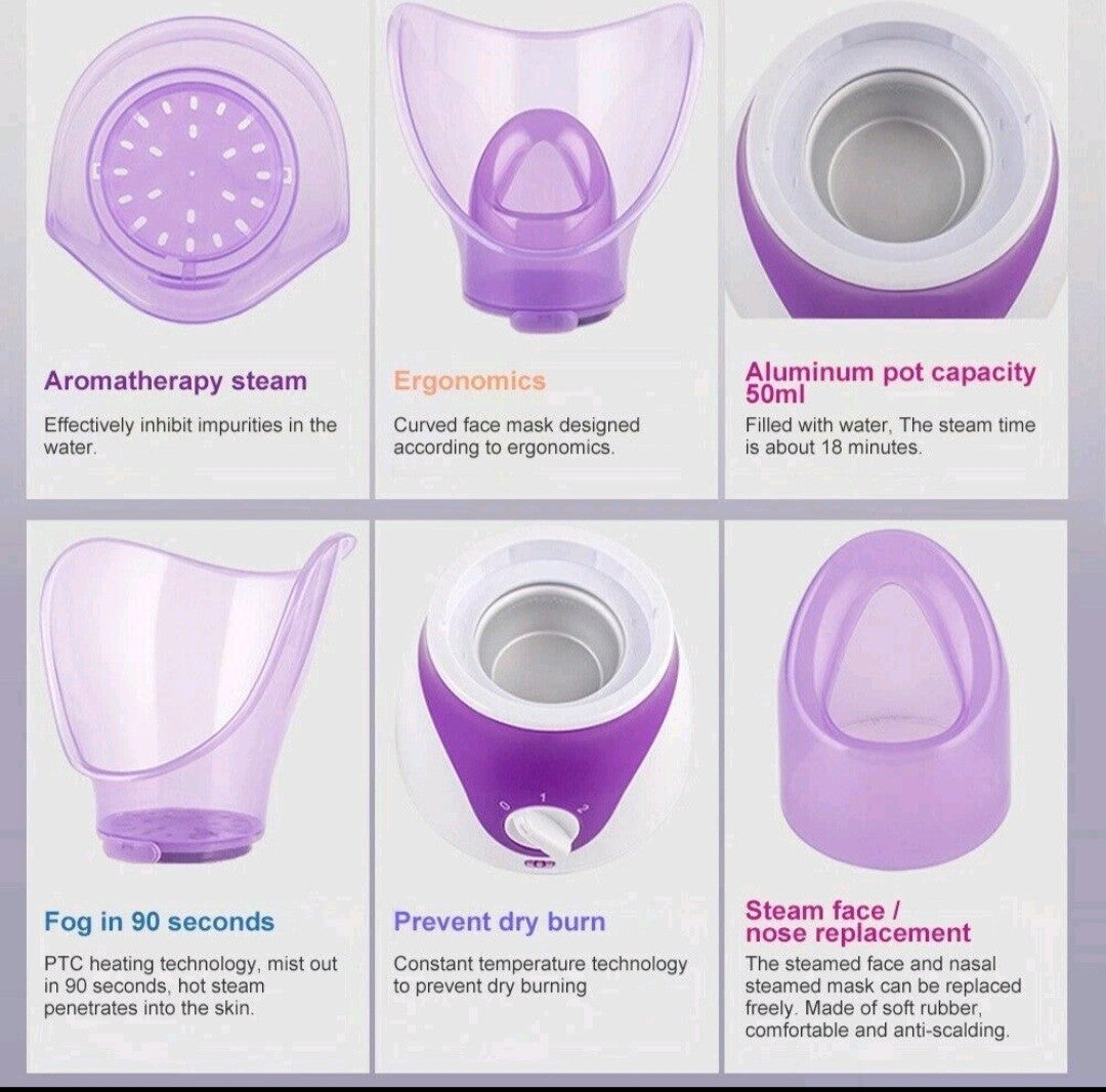 Facial Skin Care Steamer Pro Face Sprayer SPA Pores Steam Clean Sauna Mist UK