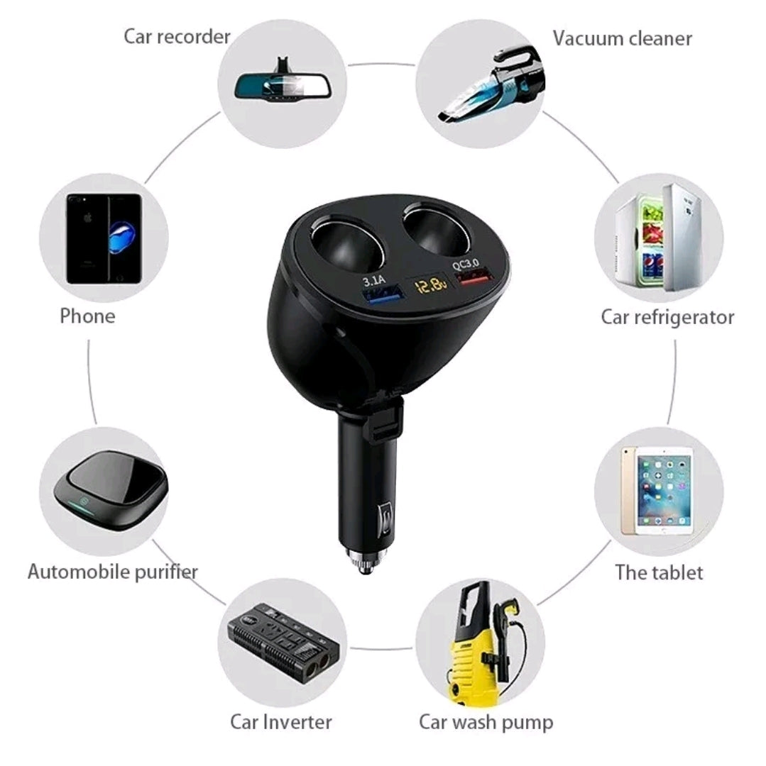Fast Car Cigarette Lighter Socket Adapter Dual USB Double Plug Charger Splitter
