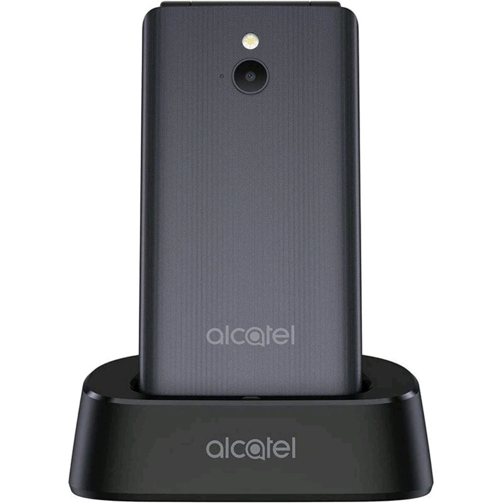 New Alcatel 3082x Sim free Flip 4G Lte Big Button Mobile Phone Dark Grey Hd Voic