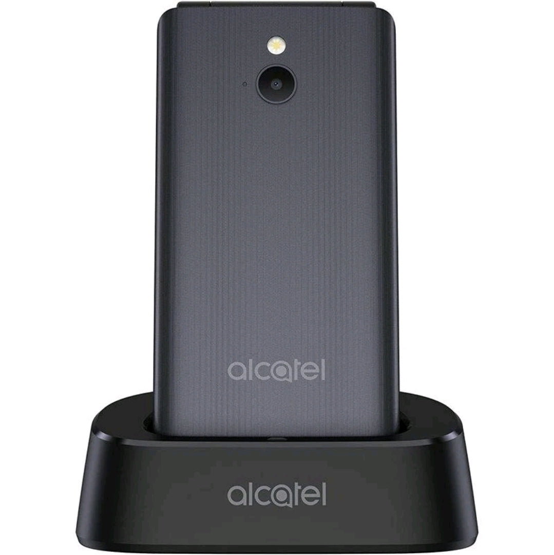 New Alcatel 3082x Sim free Flip 4G Lte Big Button Mobile Phone Dark Grey Hd Voic