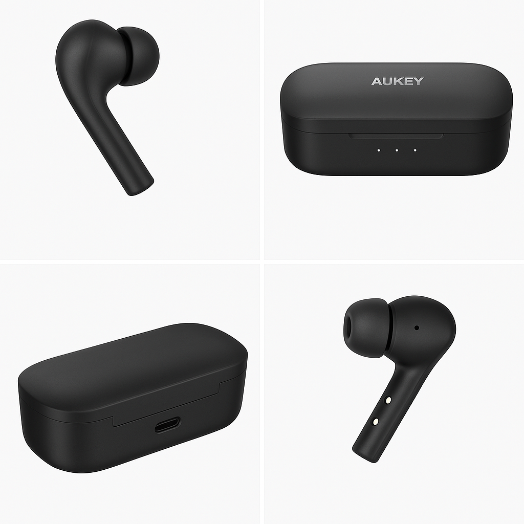 Wireless Bluetooth Earbuds, Aukey EP-T21 True High-Fidelity, IPX7, Long Playtime