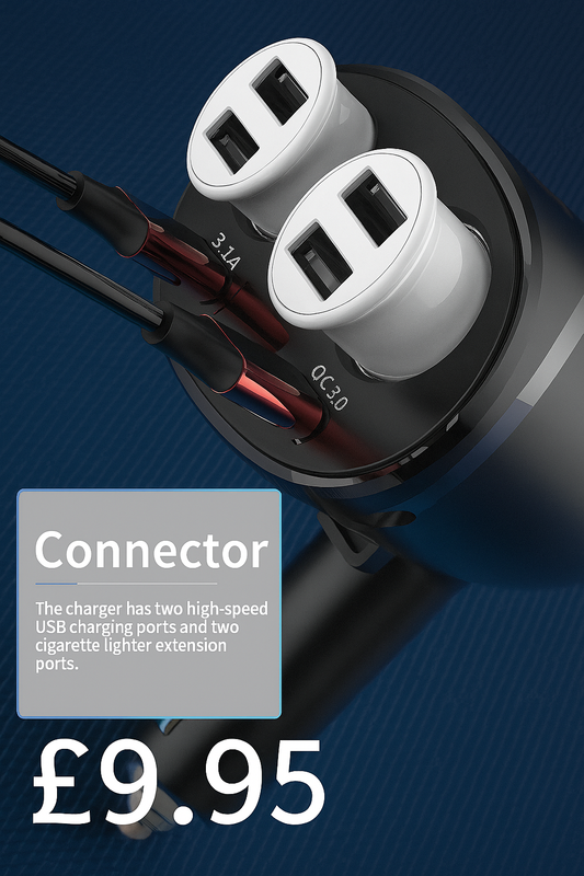 Fast Car Cigarette Lighter Socket Adapter Dual USB Double Plug Charger Splitter