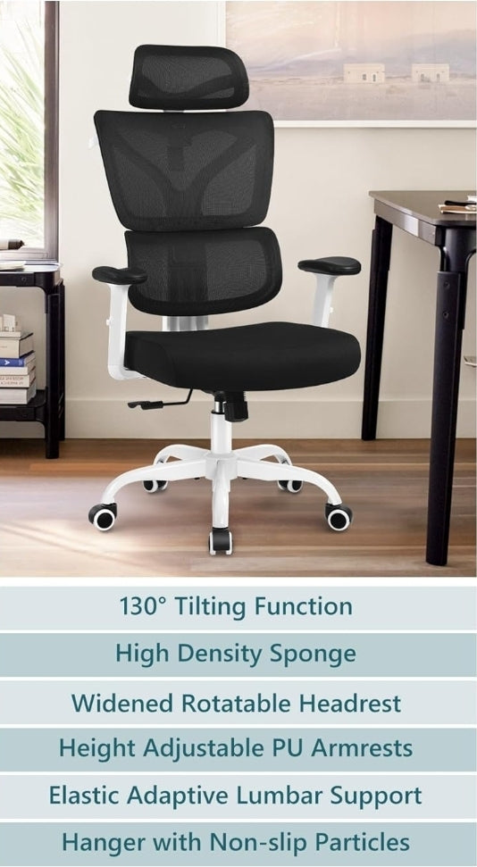 Ergonomic Office Chair- High Back Gaming Recliner with Lumbar Support 3D Armrest