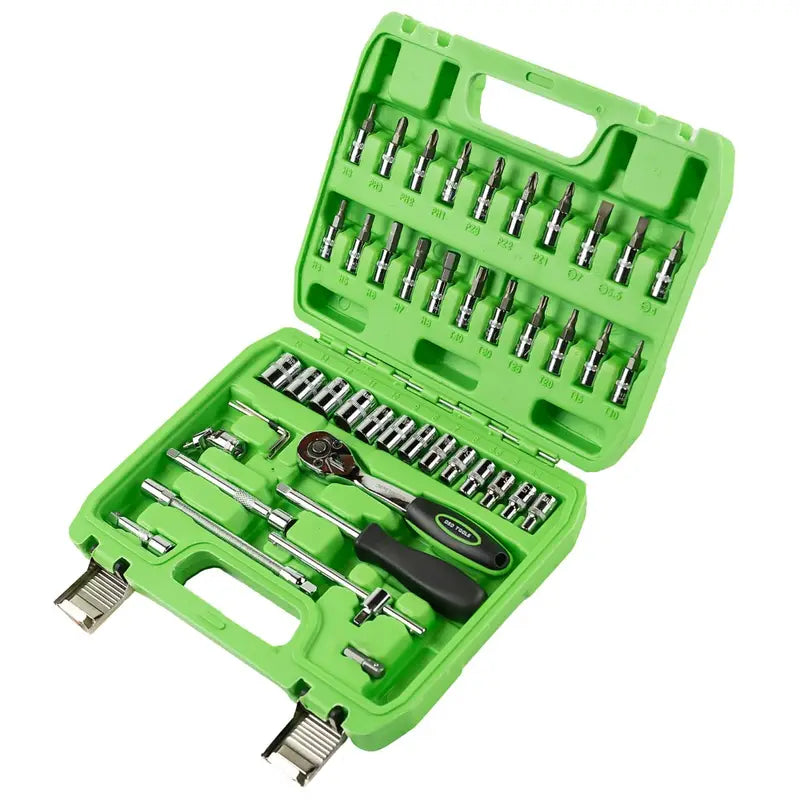 DSD TOOLS 46pc 1/4" Drive Metric Socket & Bit Set DS1036 Ratchet Wrench Screwdriver kit