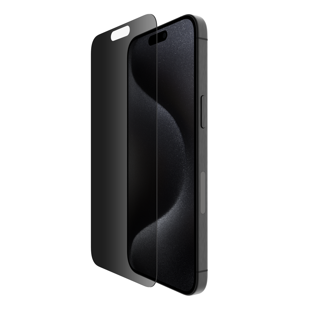 Privacy glass screen protector for Apple iPhone 16, 15, 14,