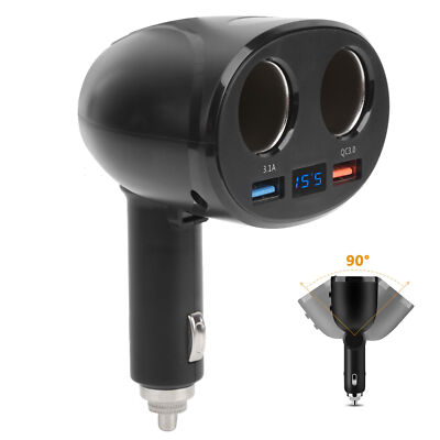 Fast Car Cigarette Lighter Socket Adapter Dual USB Double Plug Charger Splitter