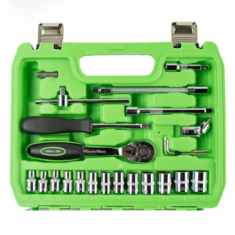 DSD TOOLS 46pc 1/4" Drive Metric Socket & Bit Set DS1036 Ratchet Wrench Screwdriver kit