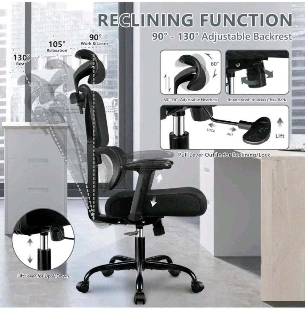 Ergonomic Office Chair- High Back Gaming Recliner with Lumbar Support 3D Armrest