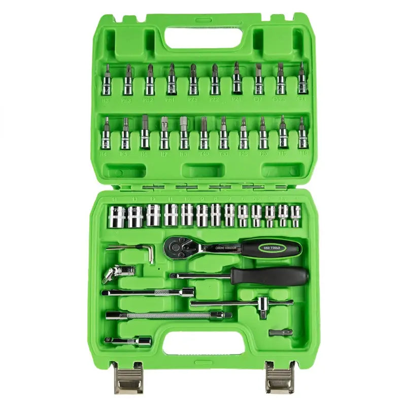 DSD TOOLS 46pc 1/4" Drive Metric Socket & Bit Set DS1036 Ratchet Wrench Screwdriver kit