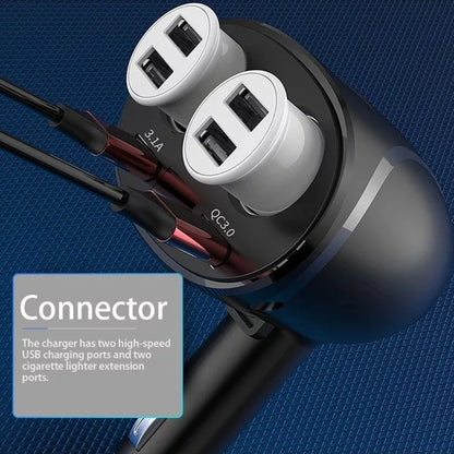Fast Car Cigarette Lighter Socket Adapter Dual USB Double Plug Charger Splitter