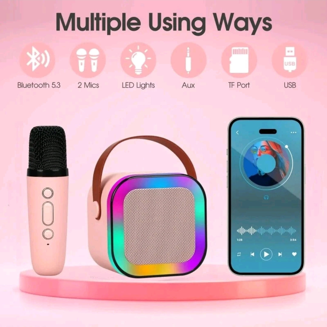 Wireless Bluetooth Speaker with Microphone Rechargeable Mini Speakers, Led Light