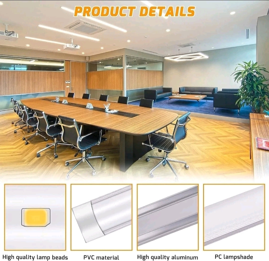 2x 4FT LED Batten Tube Light 40W Ceiling Strip Light 4000K Neutral White 240V Garage Shed