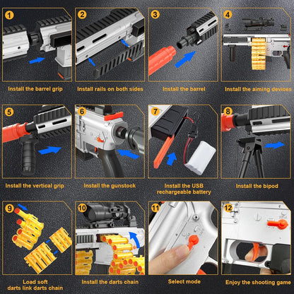M416 Automatic Toy Guns with Soft Bullet,Kids Shooting Game with Scope, Age 6-12