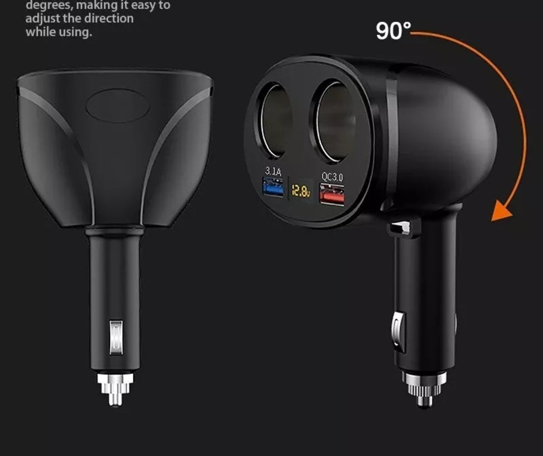 Fast Car Cigarette Lighter Socket Adapter Dual USB Double Plug Charger Splitter