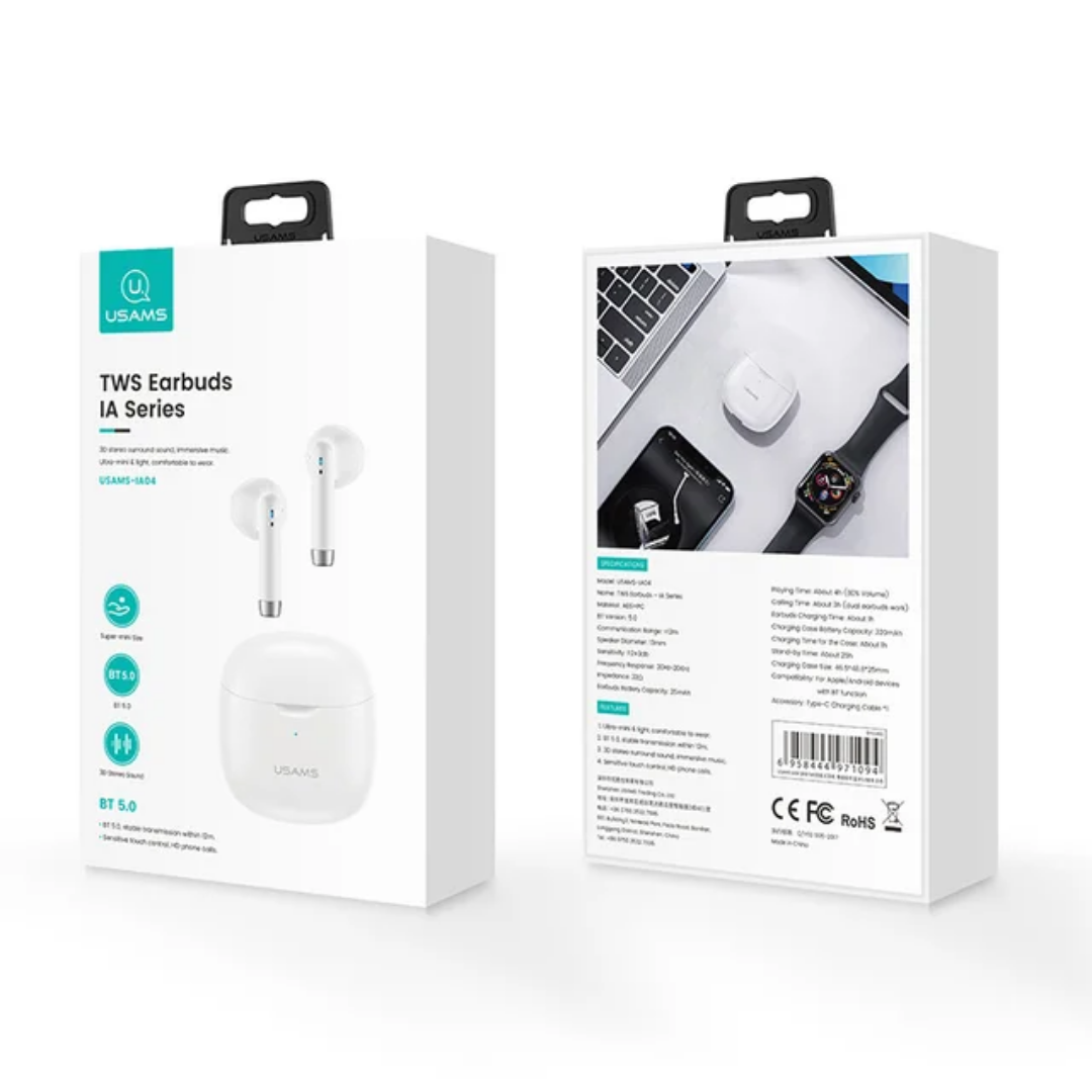 Usams IA04 2024 TWS True Wireless Bluetooth Earphones,Earbuds with Touch Control