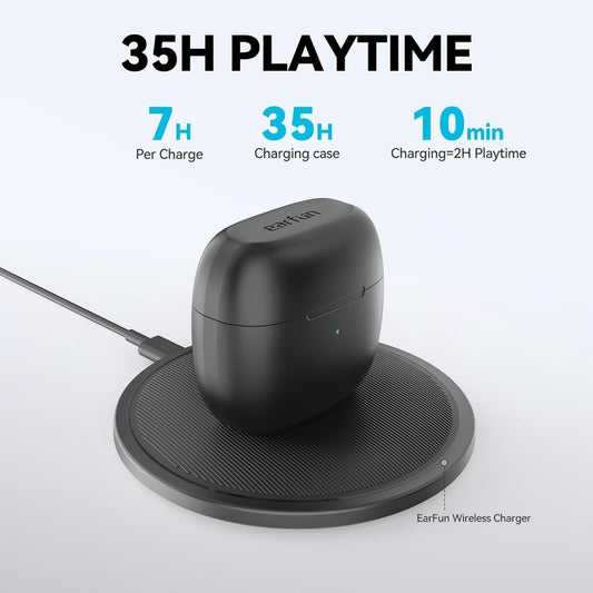 New EarFun Air Wireless Earbuds Bluetooth Earphones 35H Mic Waterproof Deep Bass