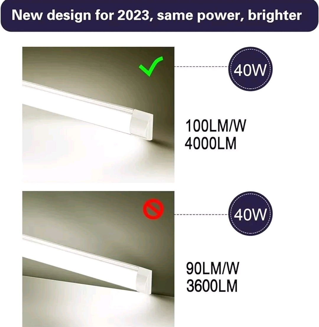 2x 4FT LED Batten Tube Light 40W Ceiling Strip Light 4000K Neutral White 240V Garage Shed