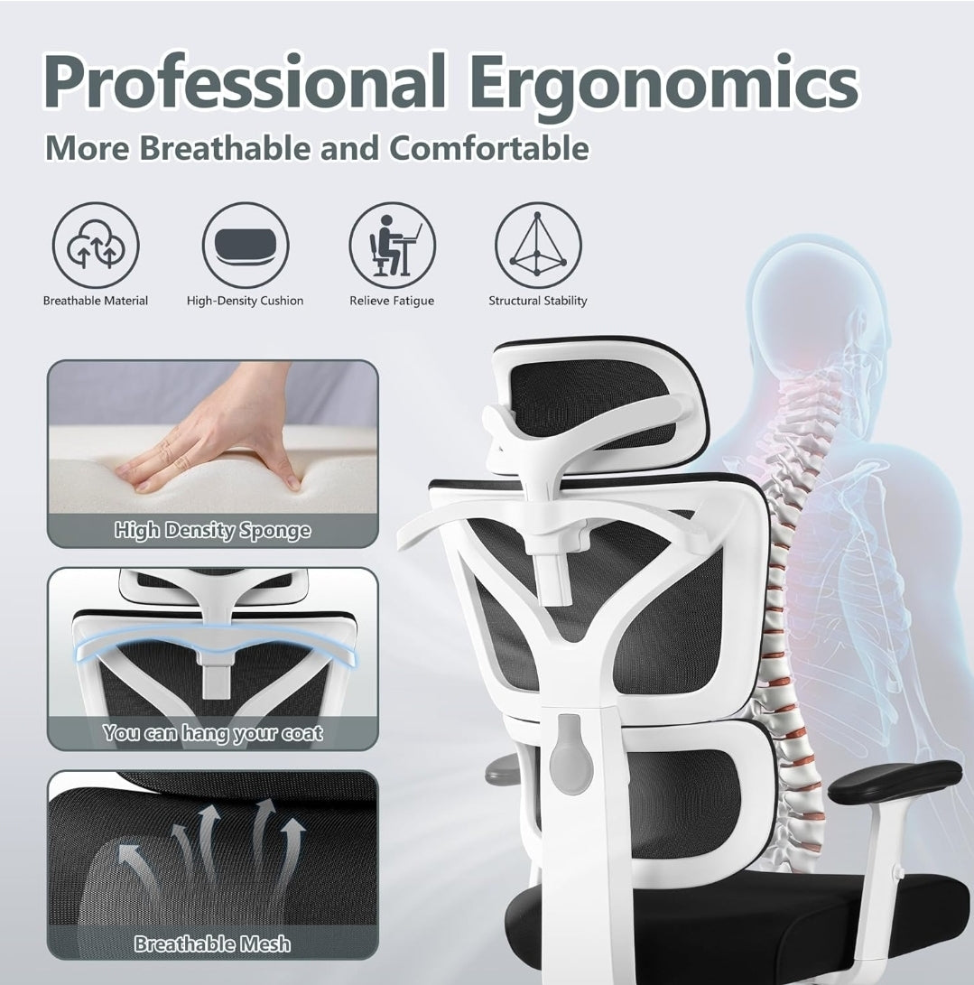 Ergonomic Office Chair- High Back Gaming Recliner with Lumbar Support 3D Armrest
