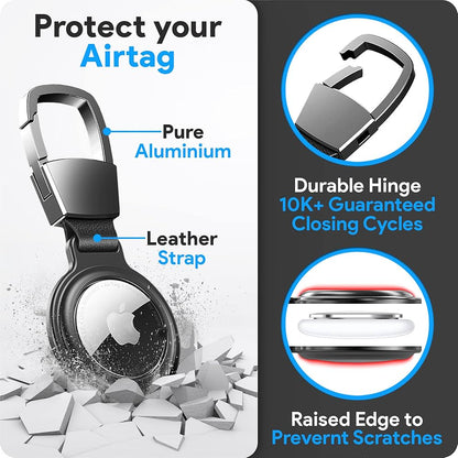 Apple AirTag Holder keychain Magnetic Metal Keyring Carry Case For Air Tag
