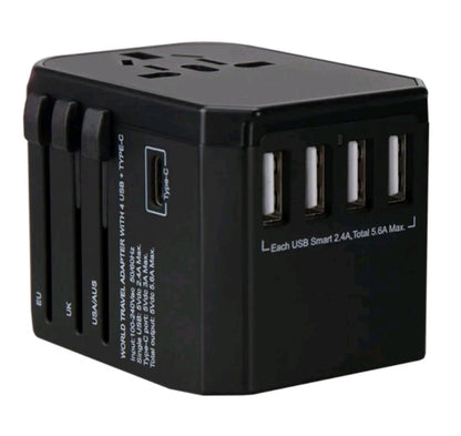 Worldwide Travel Plug adapter with 5 USB Ports - Universal International adapter