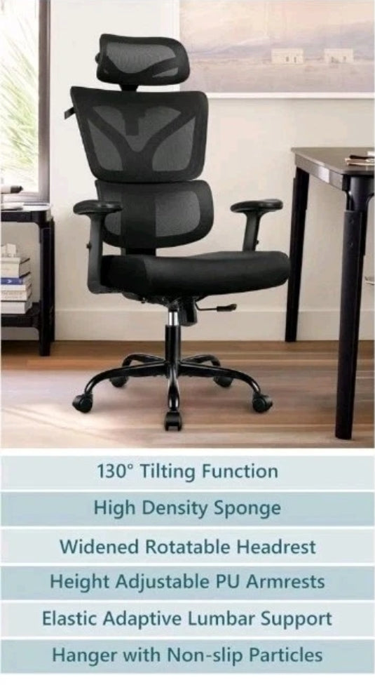 Ergonomic Office Chair- High Back Gaming Recliner with Lumbar Support 3D Armrest