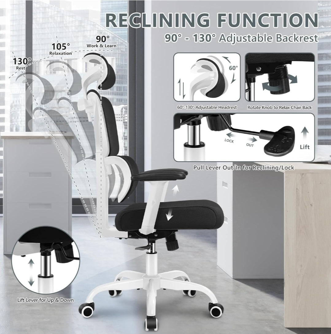 Ergonomic Office Chair- High Back Gaming Recliner with Lumbar Support 3D Armrest