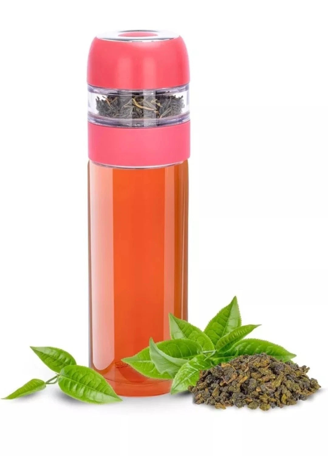Hydrate Tea Infuser Bottle – 400ML Leak-Proof Glass Travel Mug with Tea Chamber