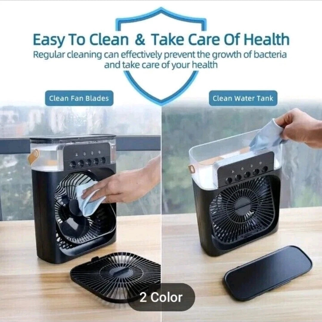 Portable Mini Air Cooler Mist Fan Humidifier – 3-in-1 Cooling Power for Any Room