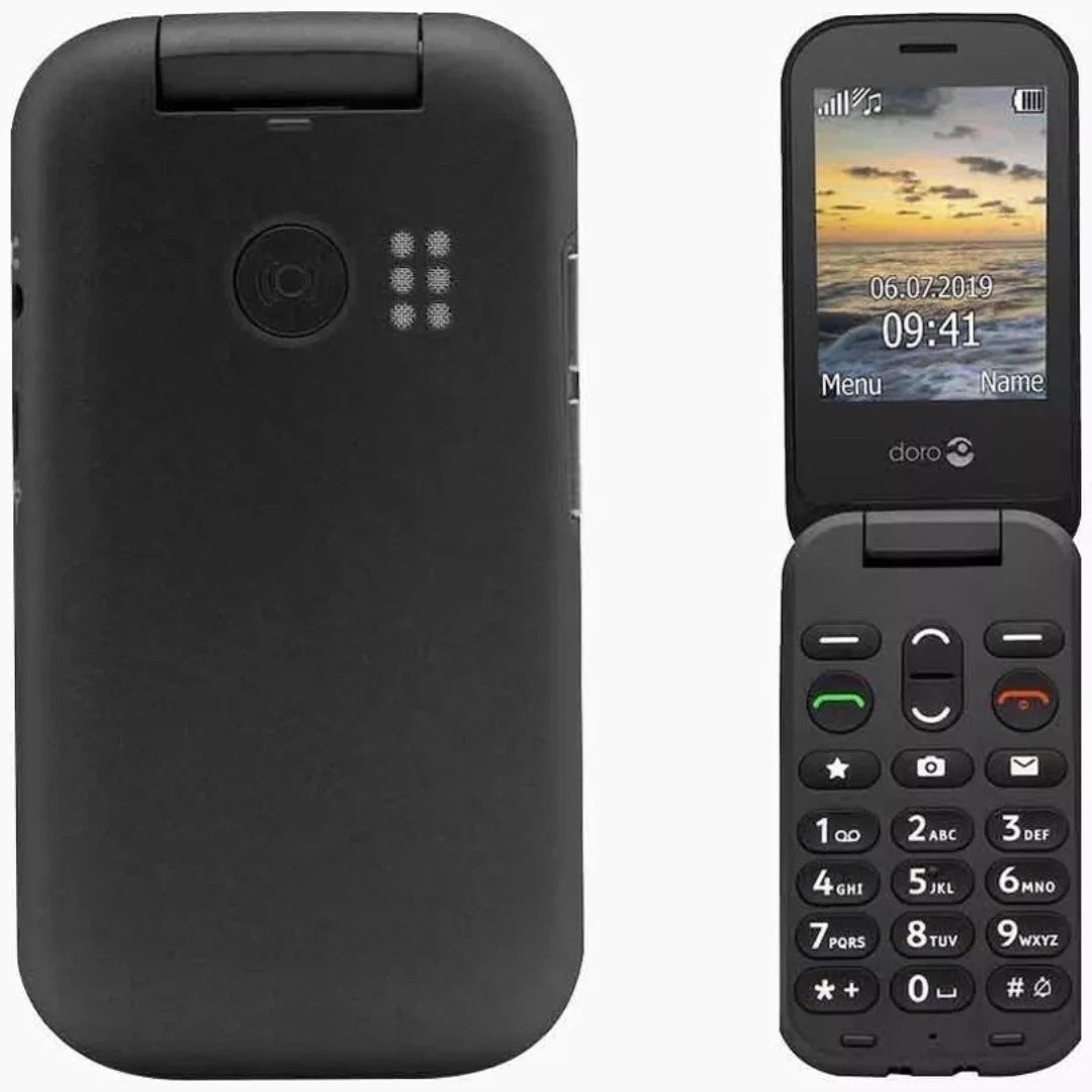 Brand New Sealed Doro 6040 Flip Big Button Mobile Phone - Black Unlocked-UK stock