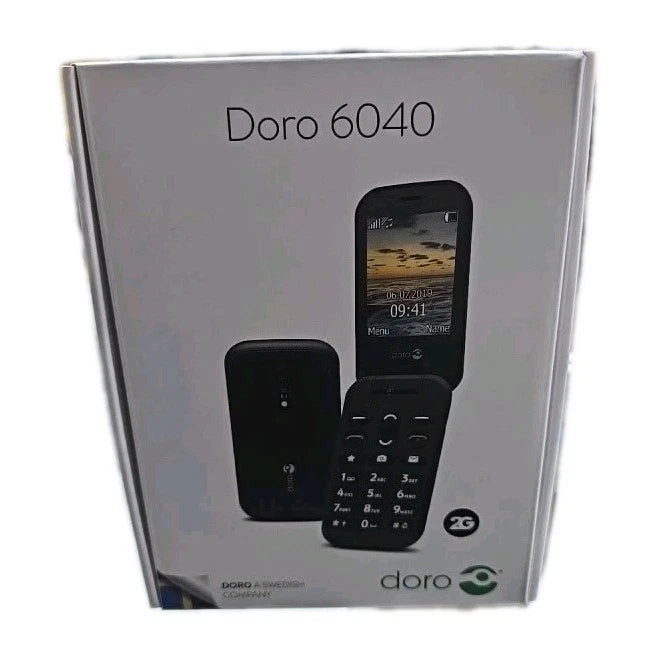 Brand New Sealed Doro 6040 Flip Big Button Mobile Phone - Black Unlocked-UK stock