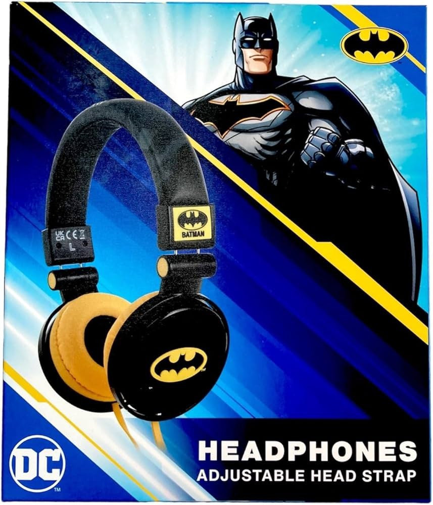 Kids Wired Headphones, Earphones Adjustable,Superhero Dc Batman For Boys & Girls