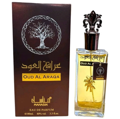 Oud Al Araqa Eau De Parfum 100ml by Manasik | Unisex Long Lasting Arabic Oud