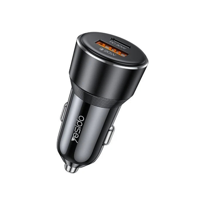 Fast Car Charger 50W Dual, USB-C PD & USB-A Fast Charge Plug for Phone & Tablet