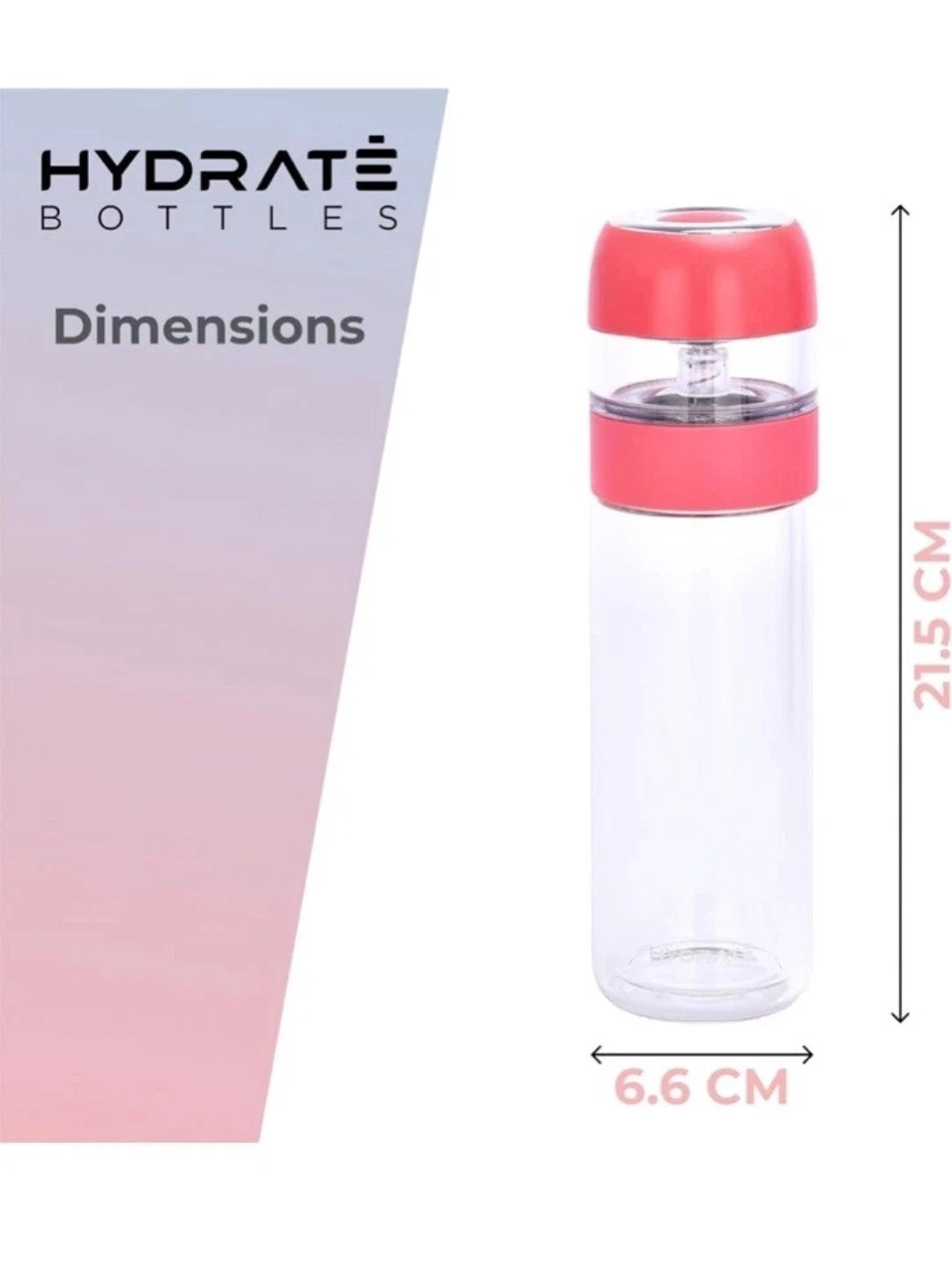 Hydrate Tea Infuser Bottle – 400ML Leak-Proof Glass Travel Mug with Tea Chamber