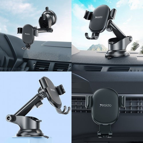 Car Phone Holder Yesido C120, 360 Rotatable Suction Cup Dashboard And Windshield